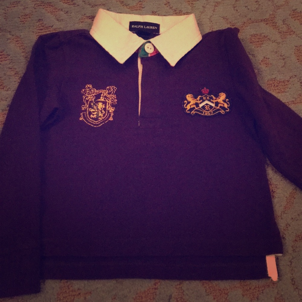 Ralph Lauren dark purple long sleeve polo